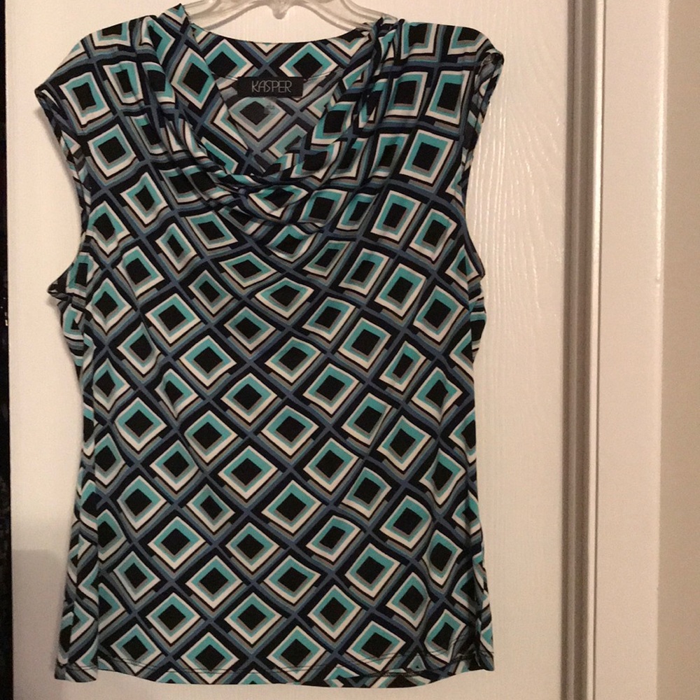 Multi-colored Sleeveless Business Top